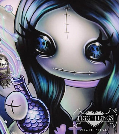 Frightlings poster with a spooky cartoon woman