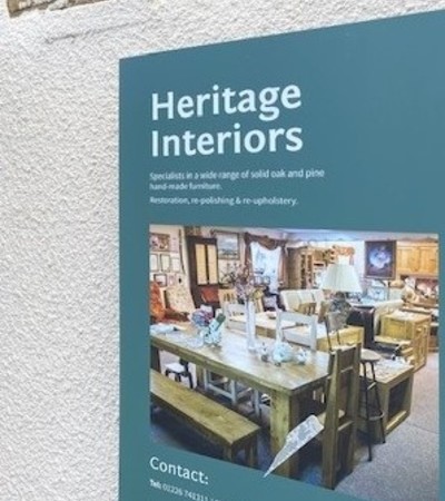 Close up of a heritage interiors poster