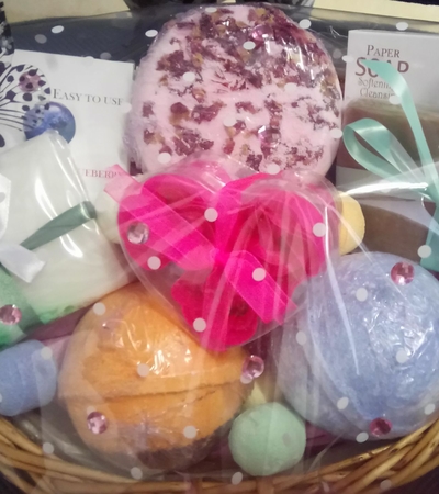 A selection of bath bombs and soaps